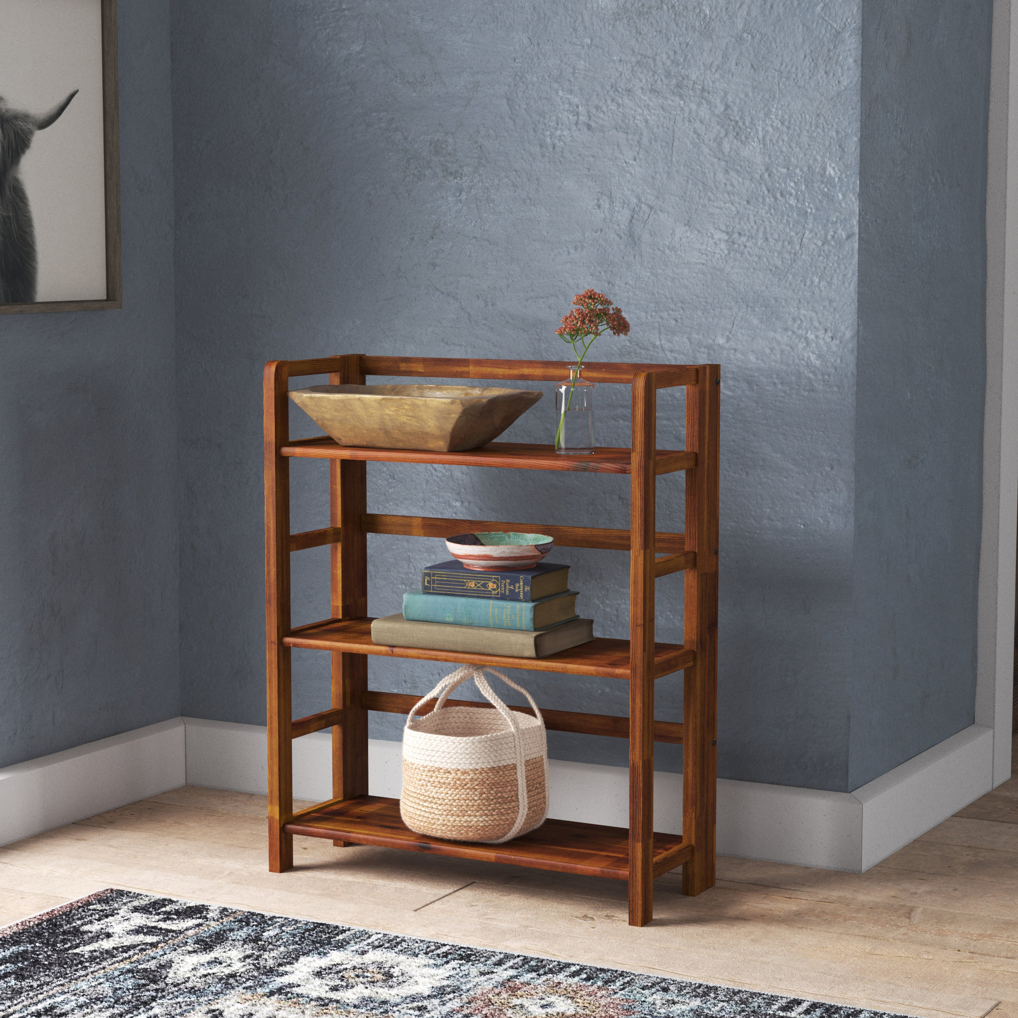 Wade Logan® Calman 34'' H x 27.5'' W Solid Wood Etagere Folding